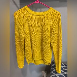 Charlotte Russe Bright Yellow Chunky Knit Sweater Size Small Cozy Pullover